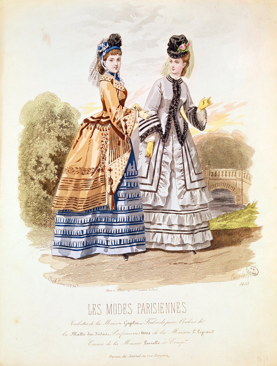 Módní talíř z „Les Modes Parisiennes“, 1870 od French School