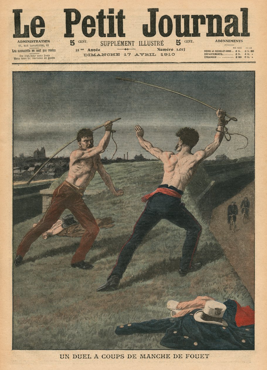 Boj v souboji s biči, ilustrace z 