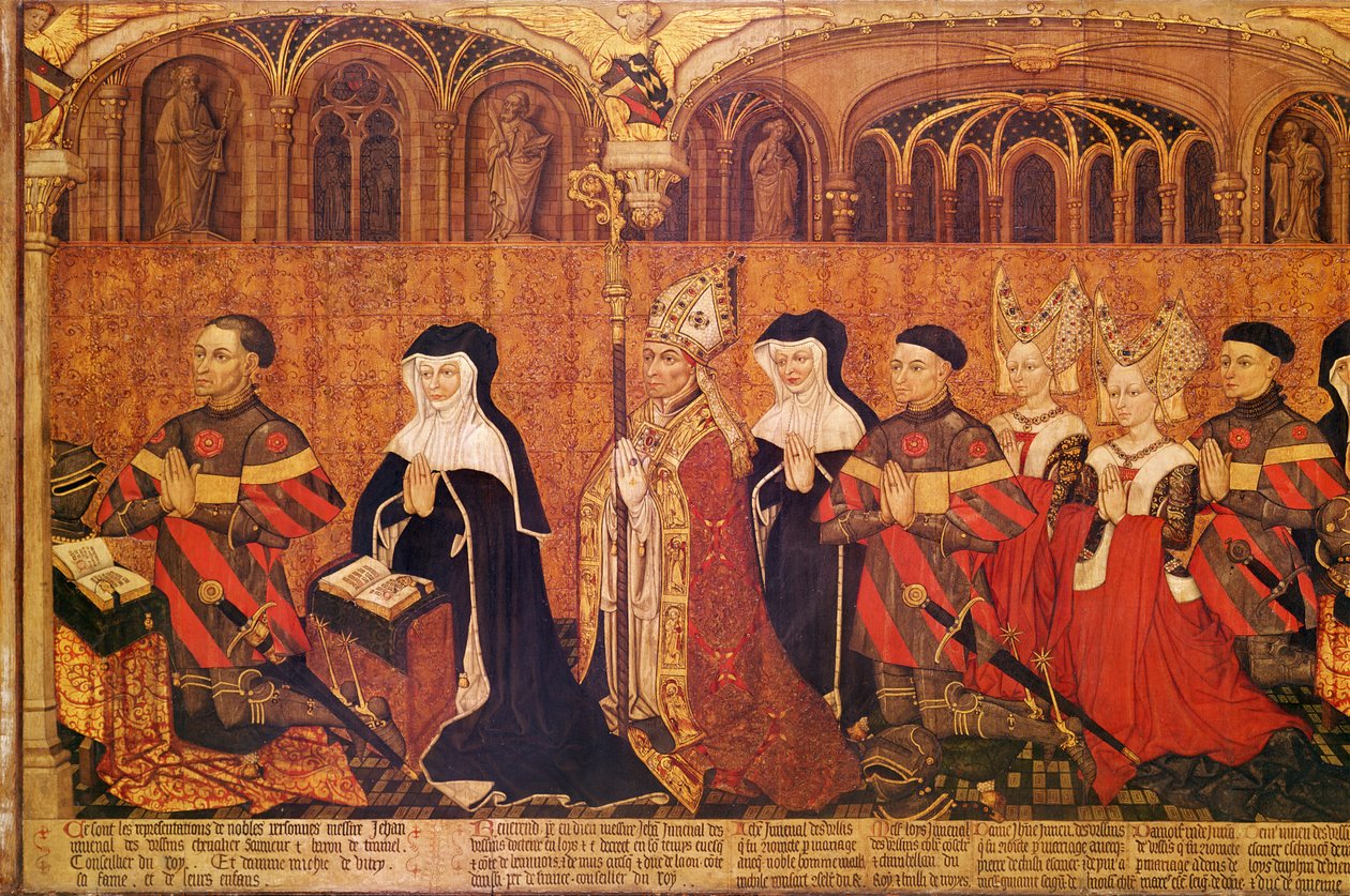 Jean I Jouvenel des Ursins (1360-1431) s manželkou Michelle de Vitry († 1456) a jejich rodinou, 1445-49 (detail 375726) od French School