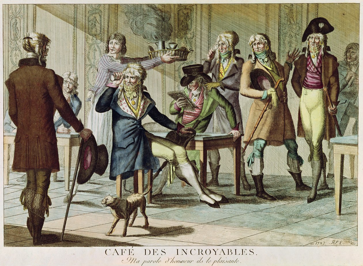 Le Cafe des Incroyables, 1797 od French School