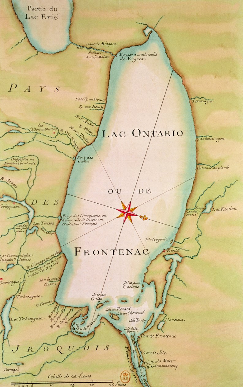 Mapa jezera Ontario od French School