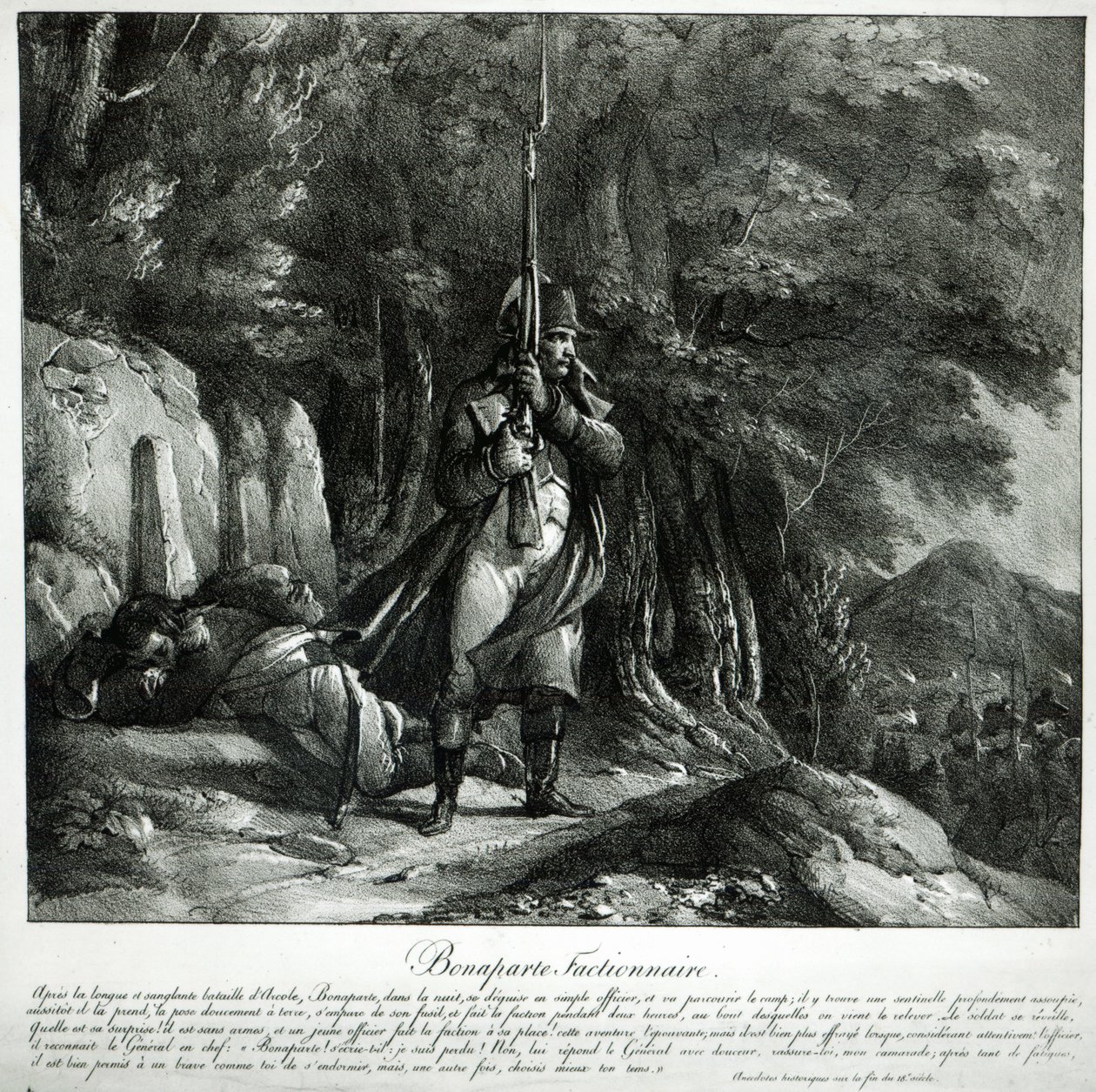 Napoleon na strážní službě po bitvě u Pont d