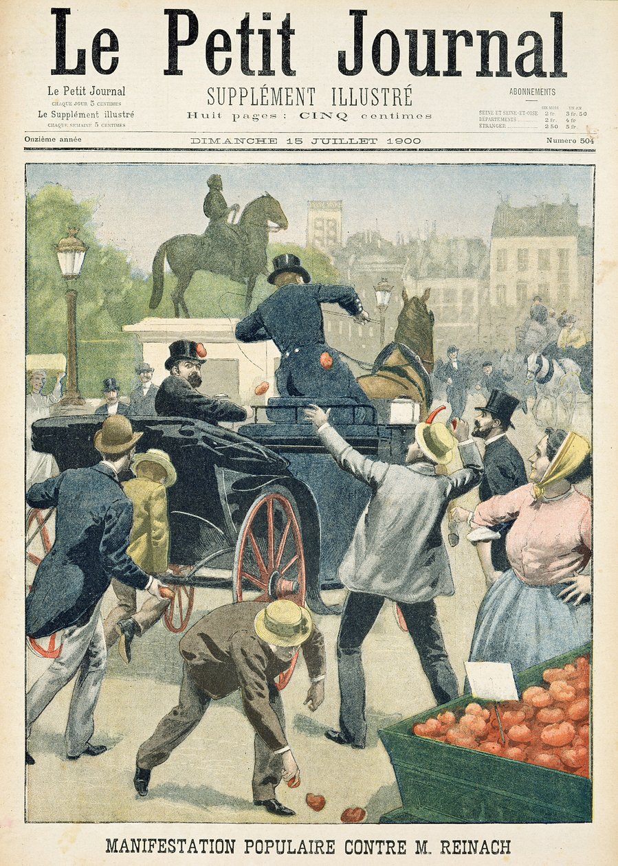 Lidový protest proti Josephu Reinachovi (1856-1921) z listu "Le Petit Journal", 15. července 1900. od French School
