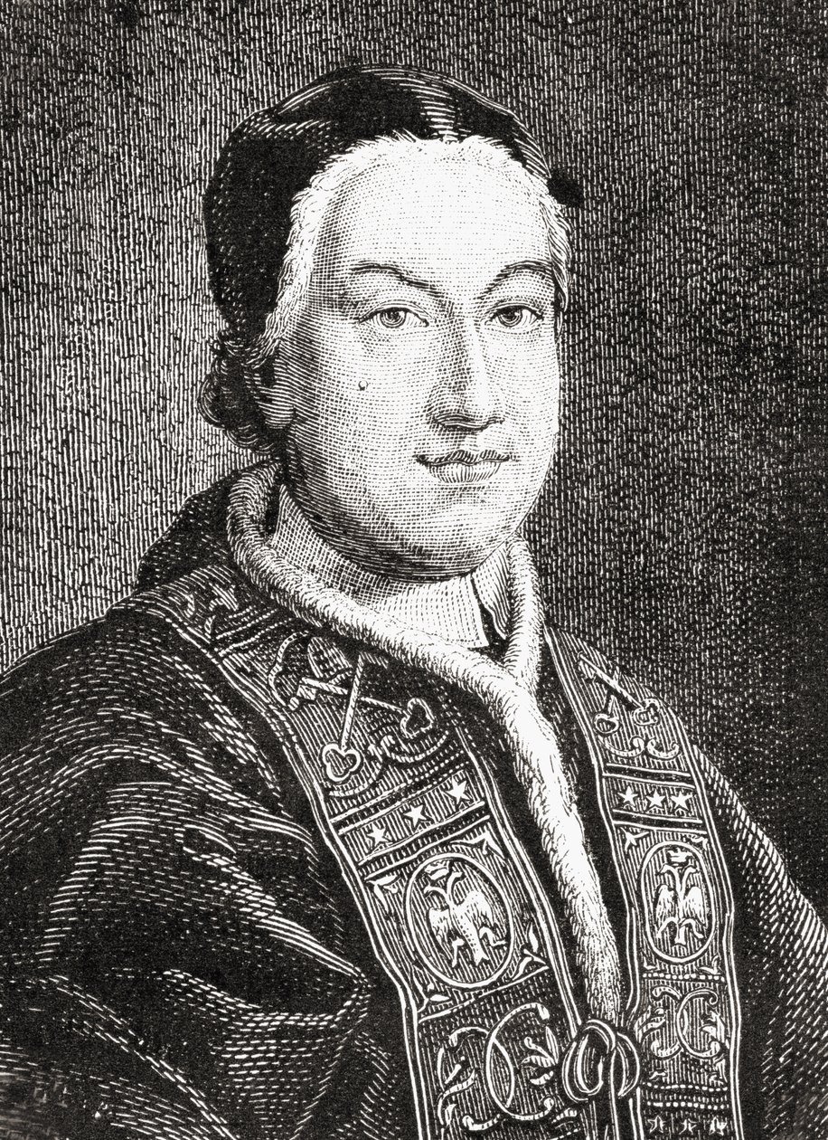 Portrét Pia VI. (Giovanni Angelo Braschi) (1717-99) papež z roku 1775 od French School