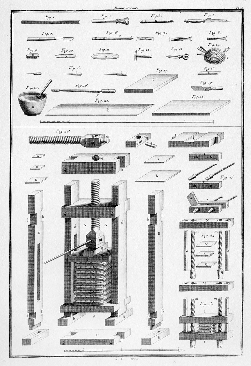 Bookbinder-Doreur, tiskl Ludovic Simeanneau od French School
