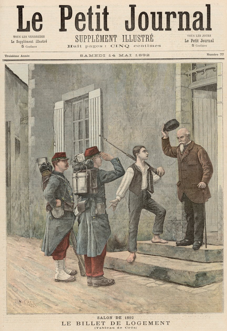 The Billet, podle malby od Crese, z „Le Petit Journal“, 14. května 1892 od French School