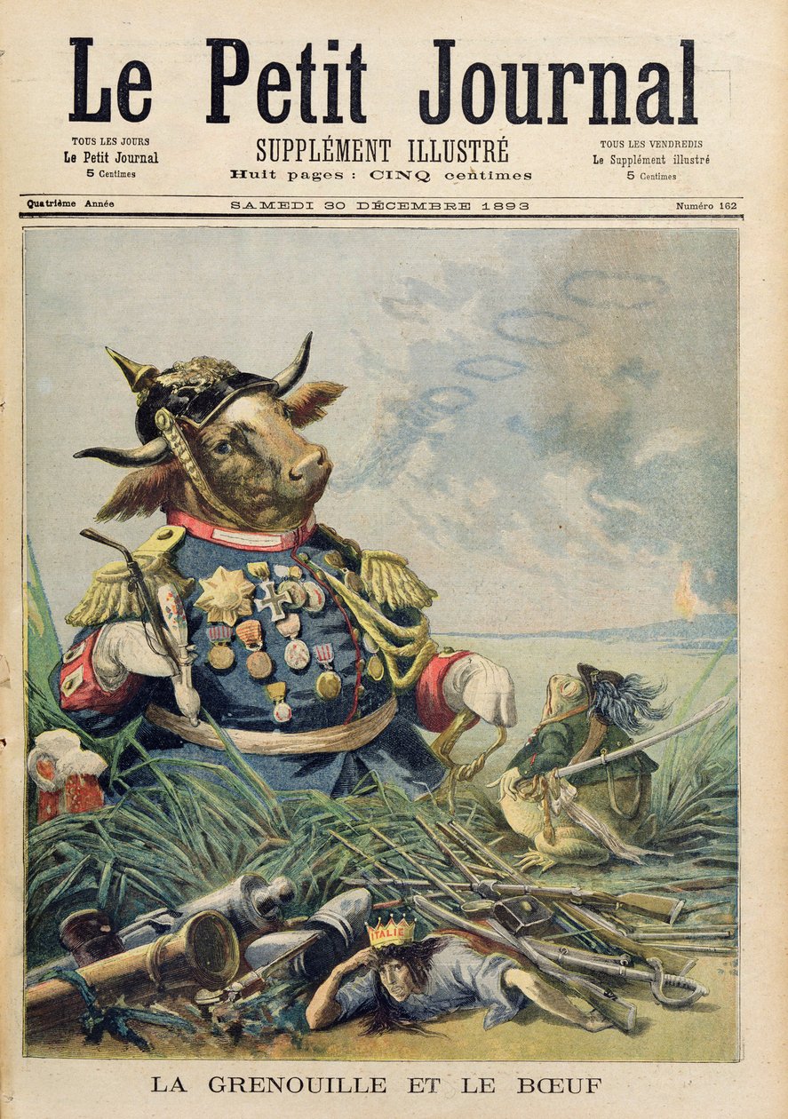 Žába a vůl, ilustrace z "Le Petit Journal", 30. prosince 1893 od French School