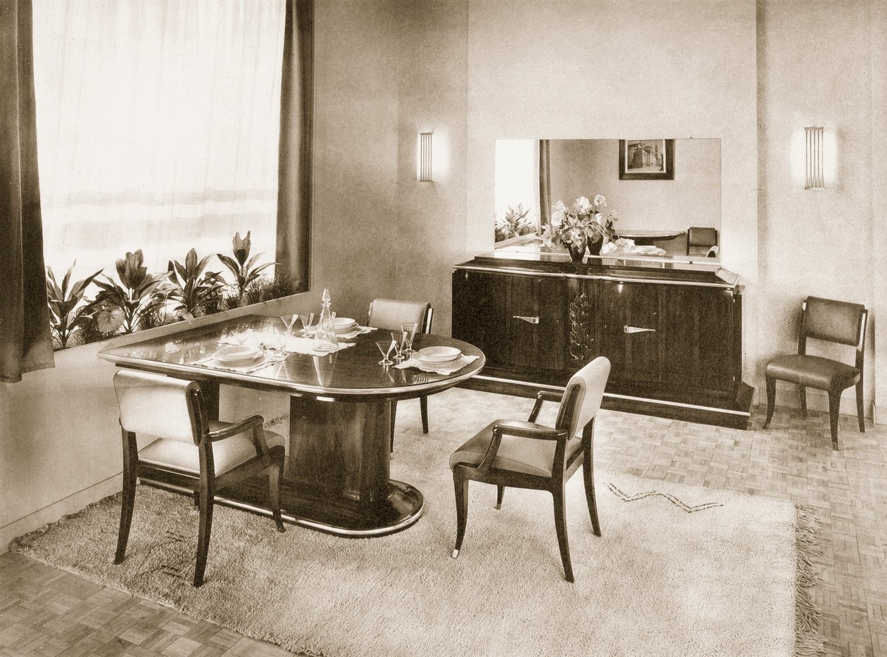 Jídelna od Ensembles Mobiliers, pub. 1937. od French Photographer