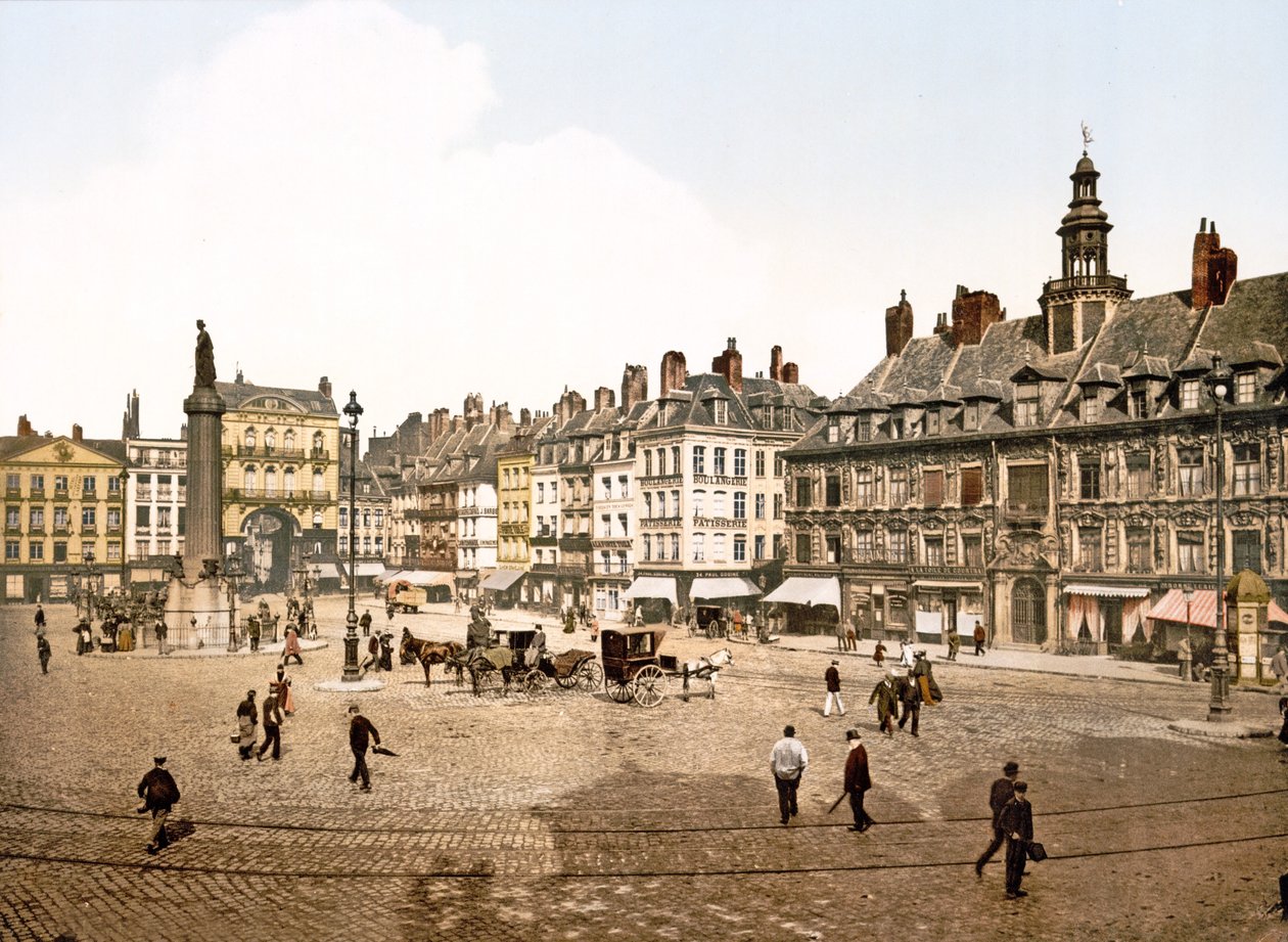Place du General de Gaulle, Lille, 1890-1900 od French Photographer