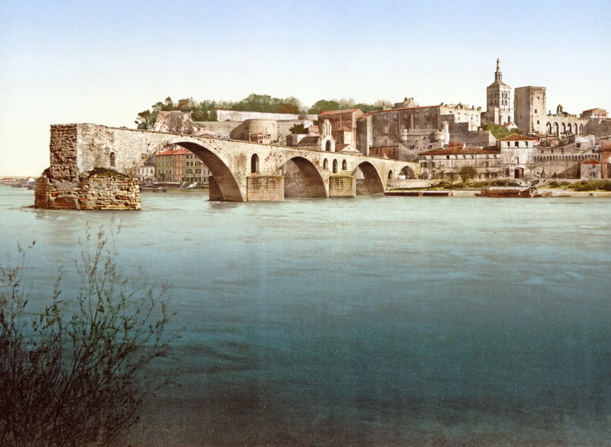 Most Saint-Bénézet, Avignon, 1890-1900 od French Photographer