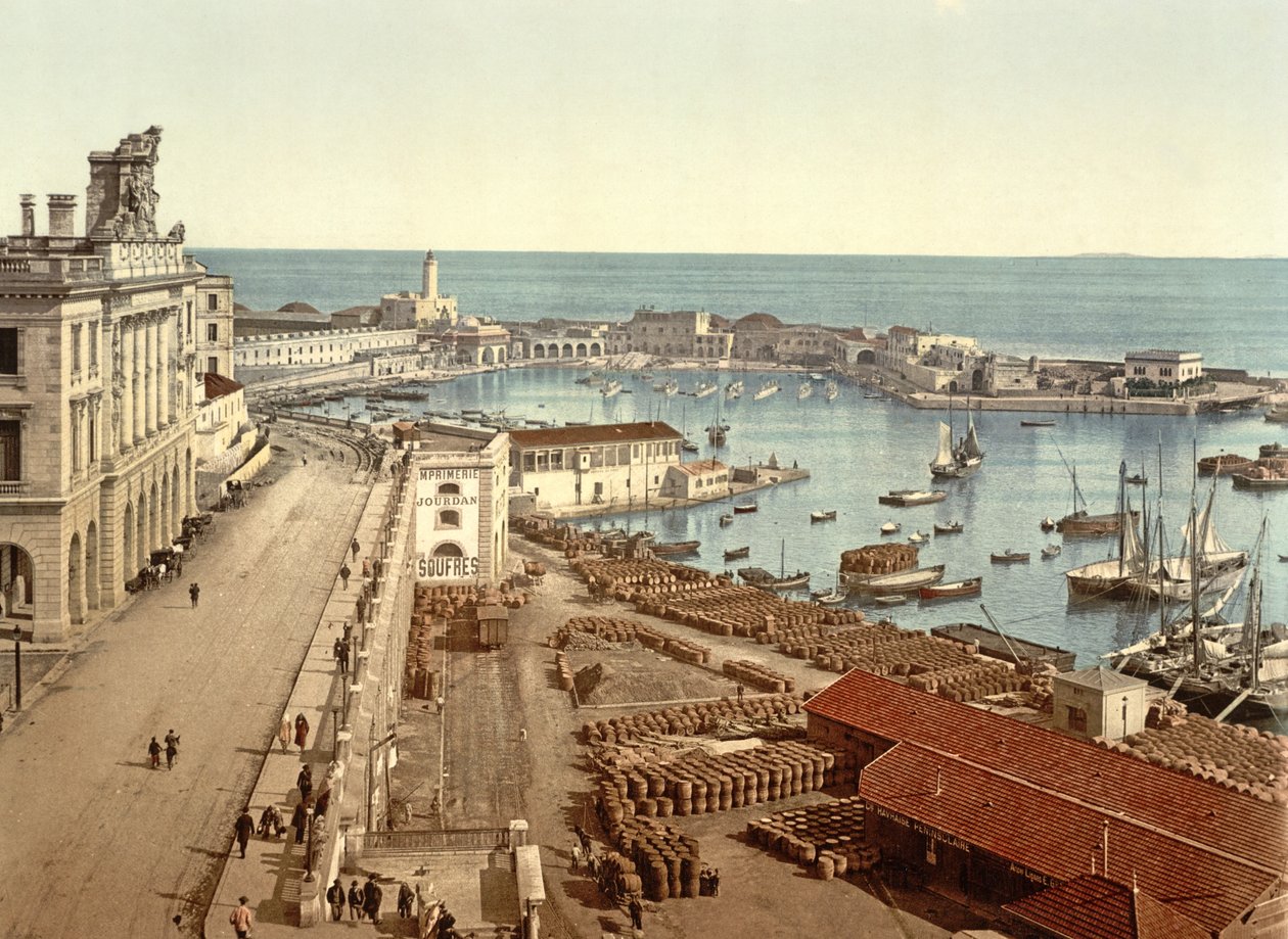The Harbour at Algiers, pub. c.1900 od French Photographer