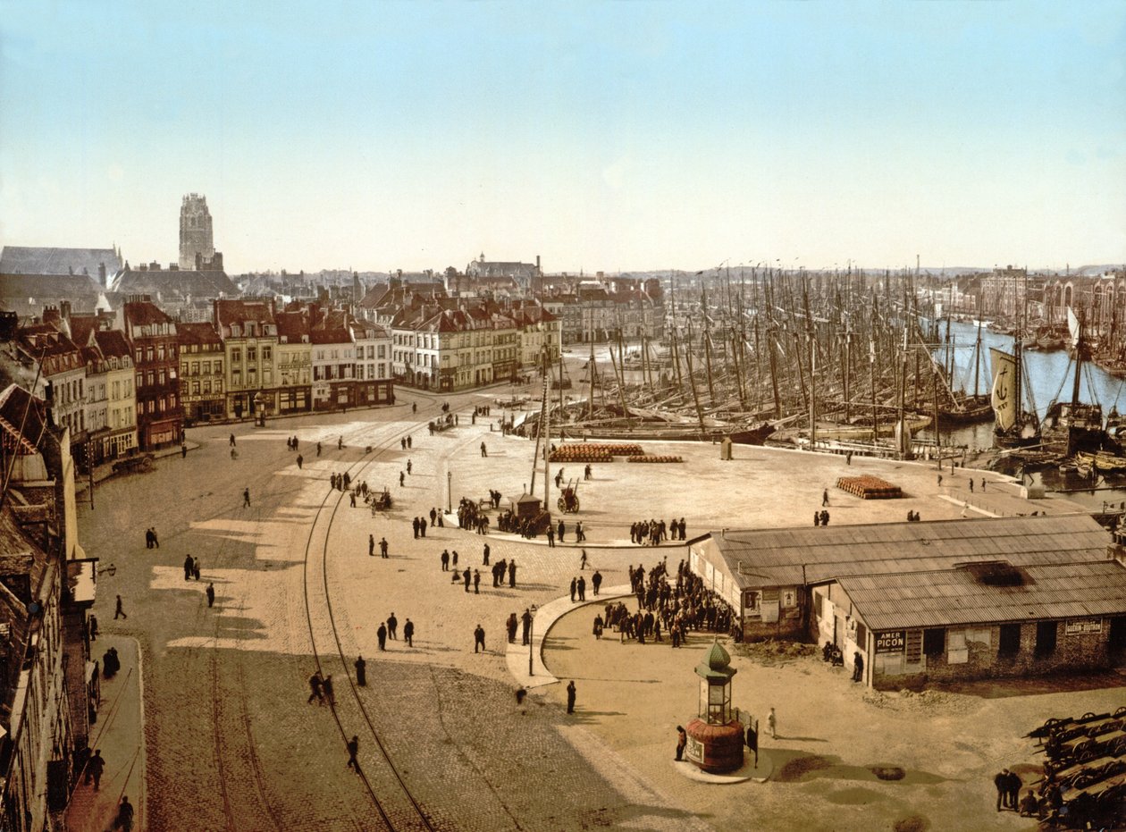 Pohled na přístav Dunkerque, 1890-1900 od French Photographer