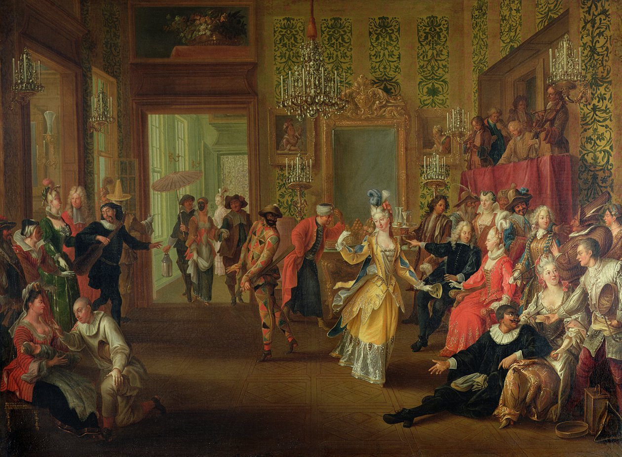 A Bal Pare během karnevalu, c.1710 od French School