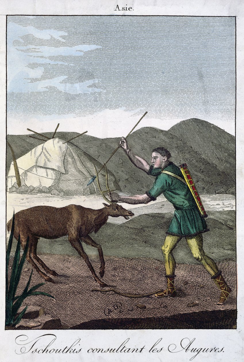 Chukchi Shaman Consulting the Oracle, 1811 od French School