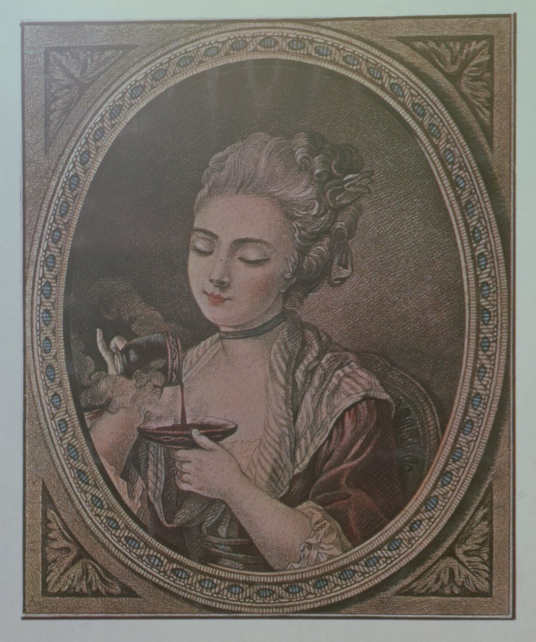 Dáma pijící čokoládu od French School