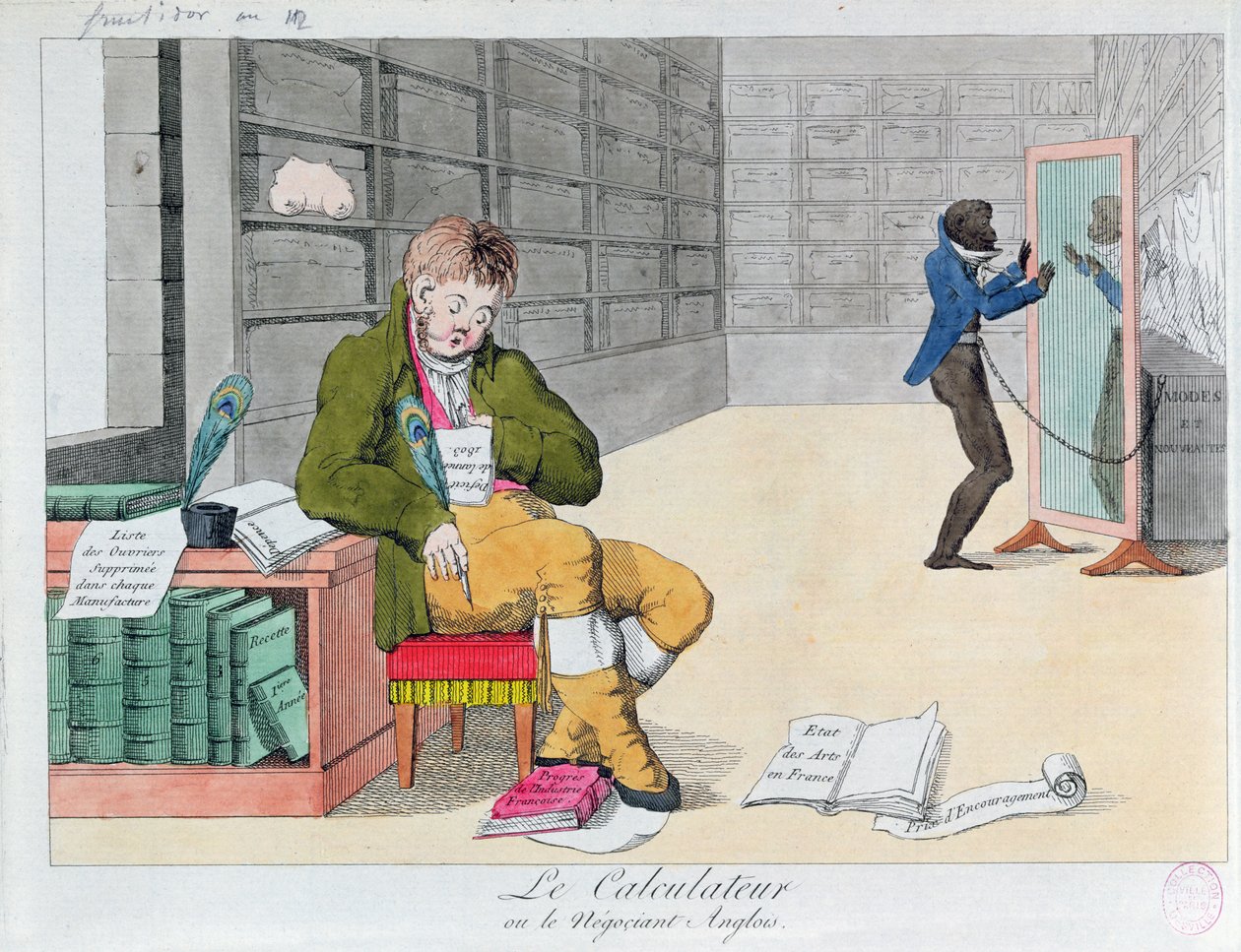 Antianglická karikatura, c.1803 od French School