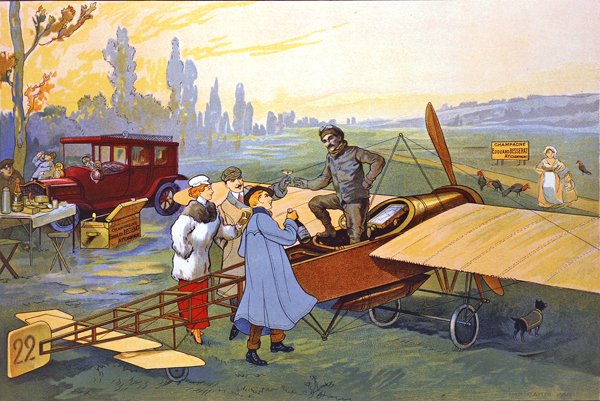 letectví (barevné lito) od French School