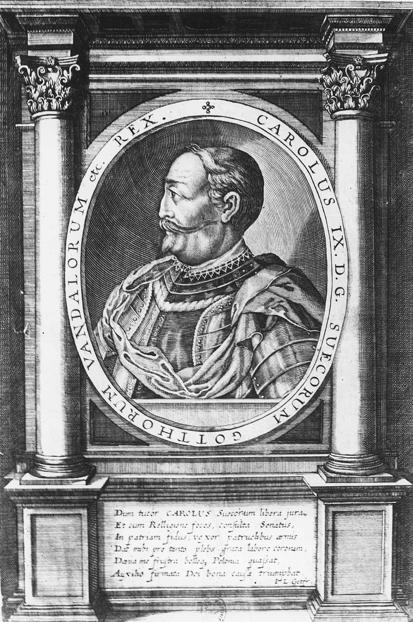 Karel IX., král Švédska (rytina) od French School