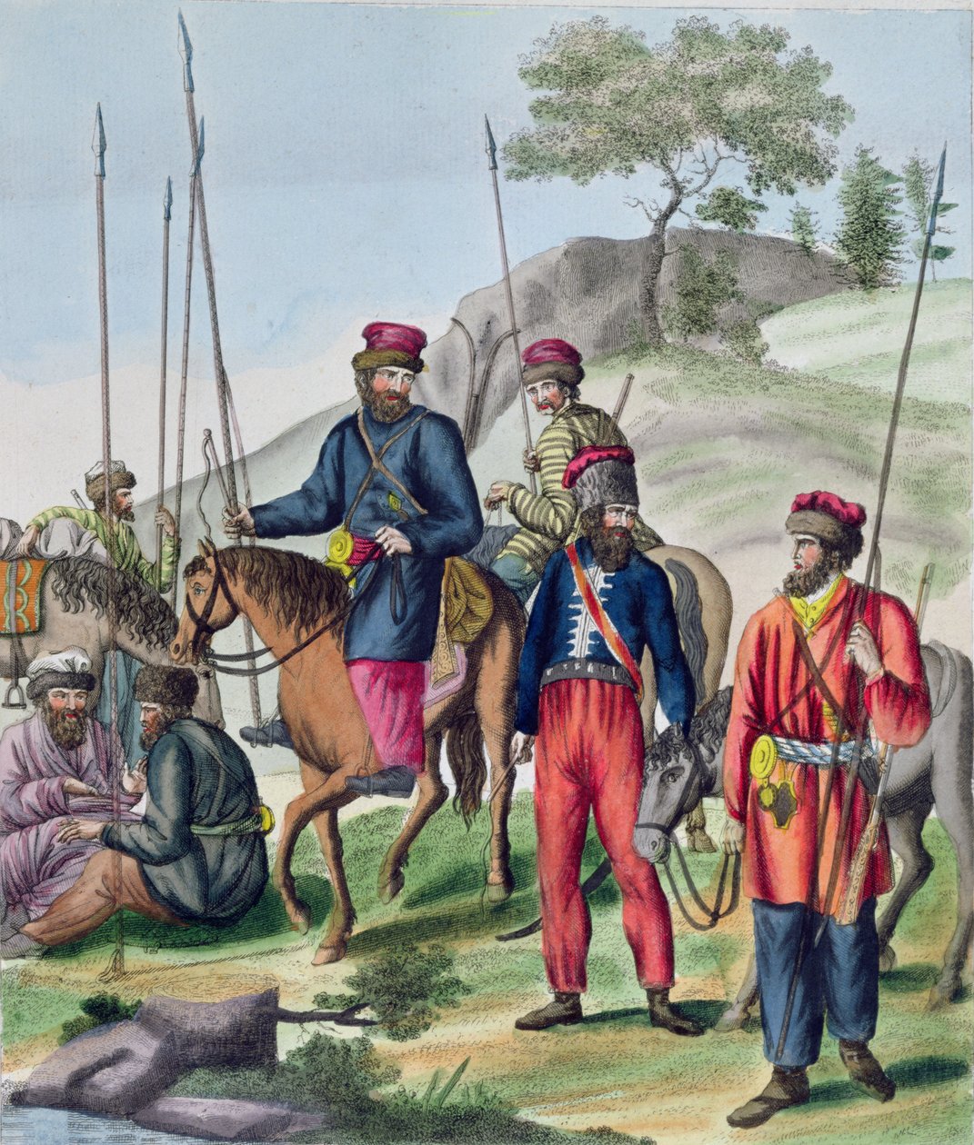 Kozáci v ruské armádě, c.1814 od French School