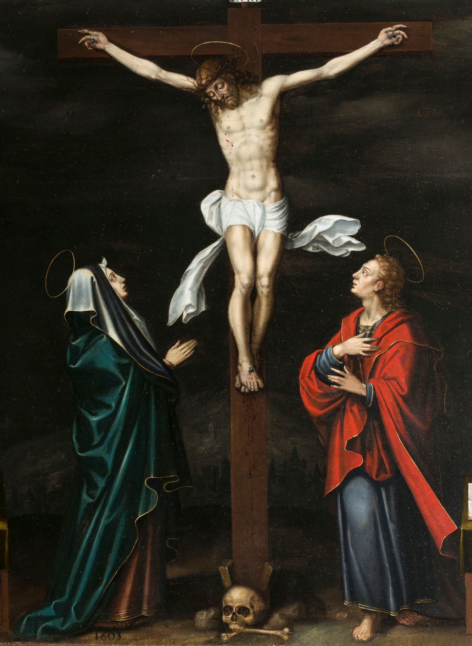 Ukřižování. Triptych Auberyho od French School