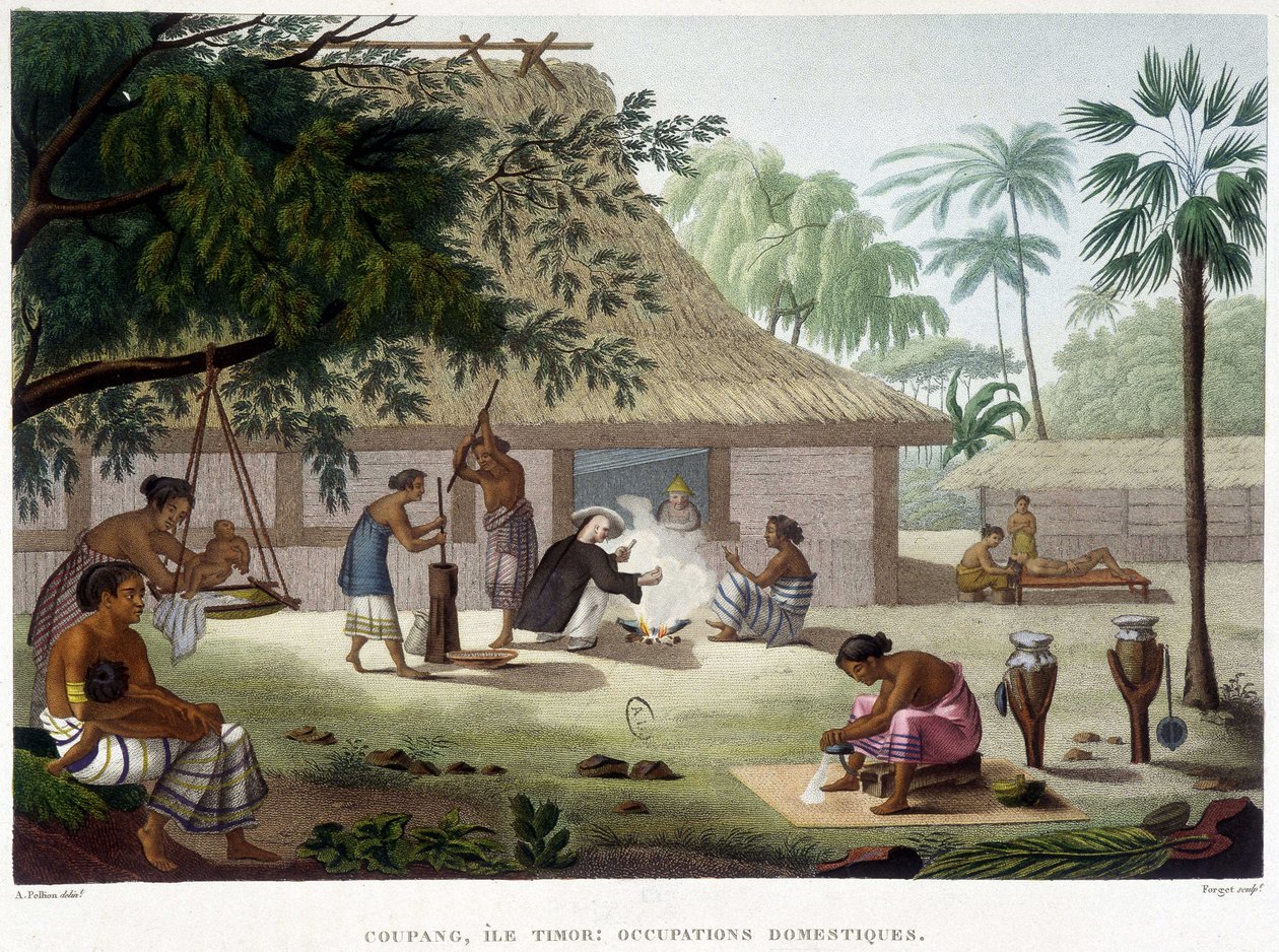 Domácí zaměstnání v Coupangu na ostrově Timor. od French School