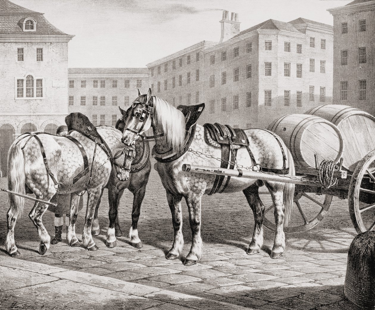 Anglické farmářské koně, 1823 od French School