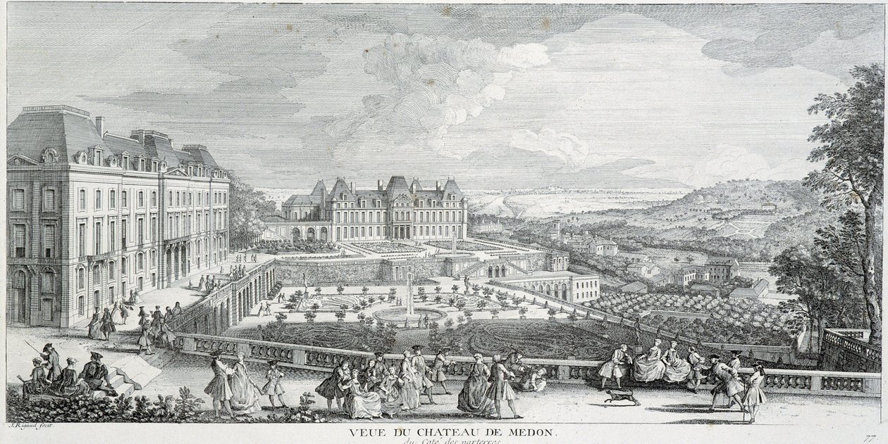 Celkový pohled na Chateau de Meudon od French School