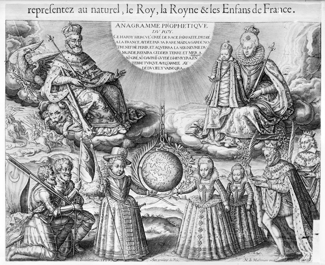 Henri IV (1553-1610) s rodinou, 1607 od French School