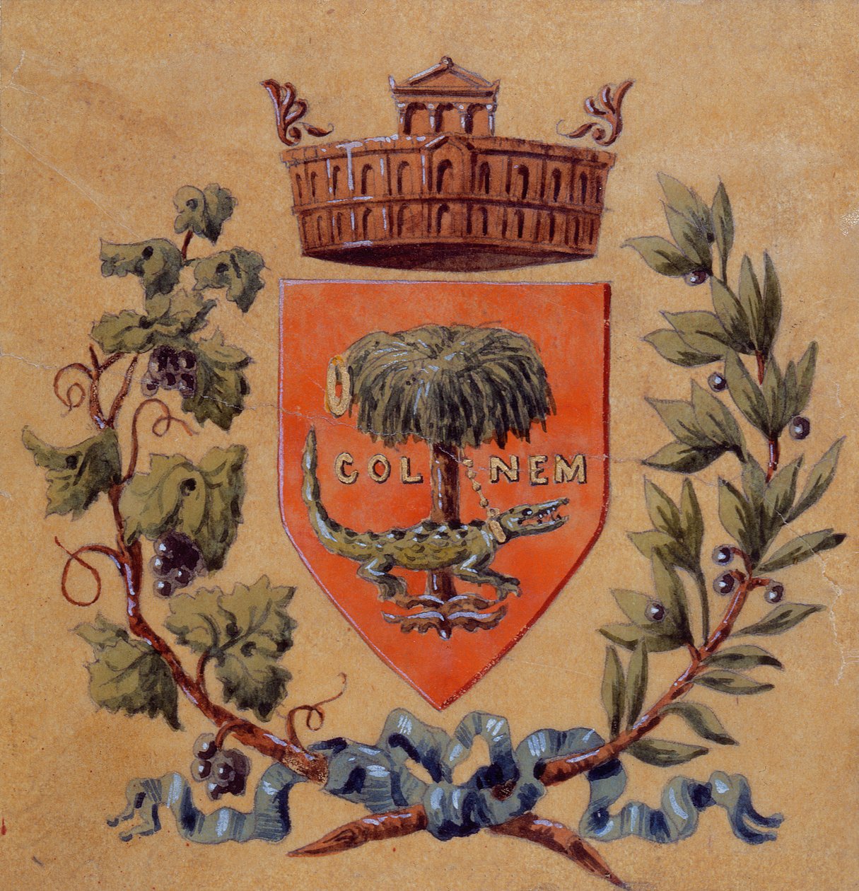 Heraldické znaky města Nimes od French School