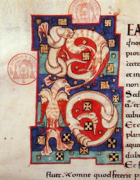 Historická iniciála z latinské bible od French School