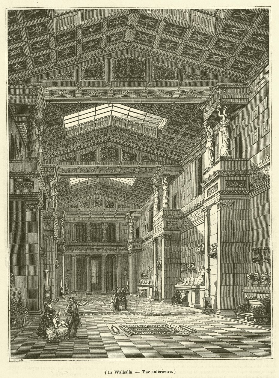 Walhalla, pohled do interiéru (rytina) od French School