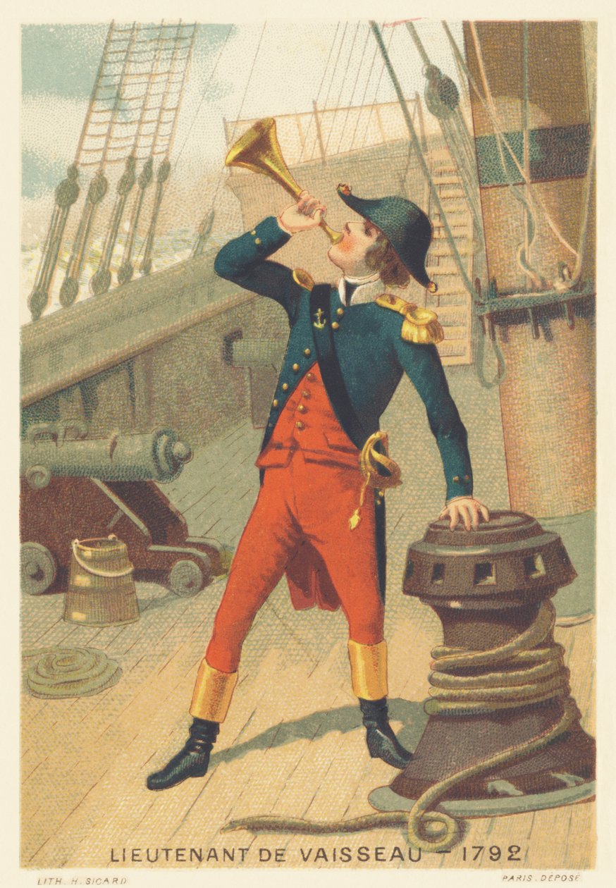 Poručík lodi v roce 1792 od French School