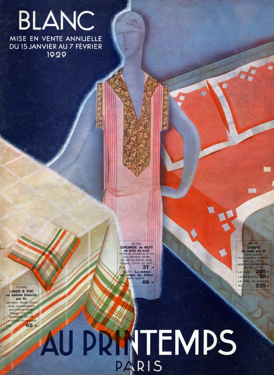 Prádlo. 1929 (rytina) od French School