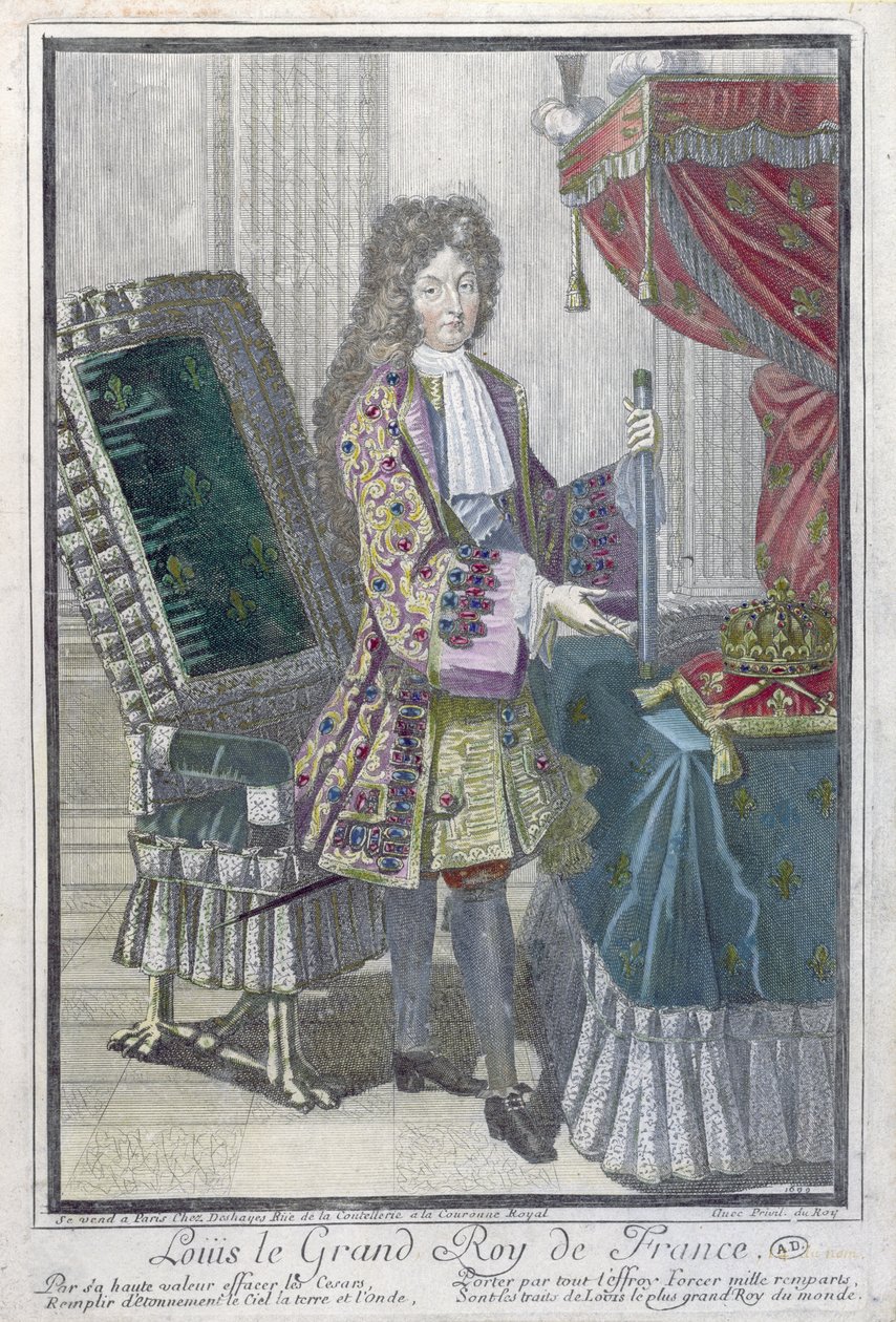 Louis XIV (barevná rytina) od French School