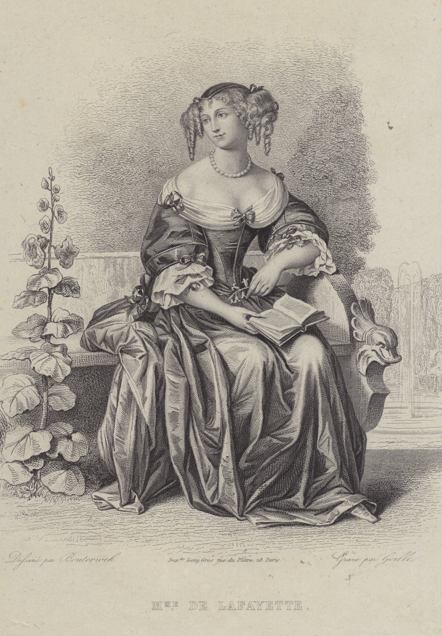 Madame de Lafayette, francouzský autor (rytina) od French School