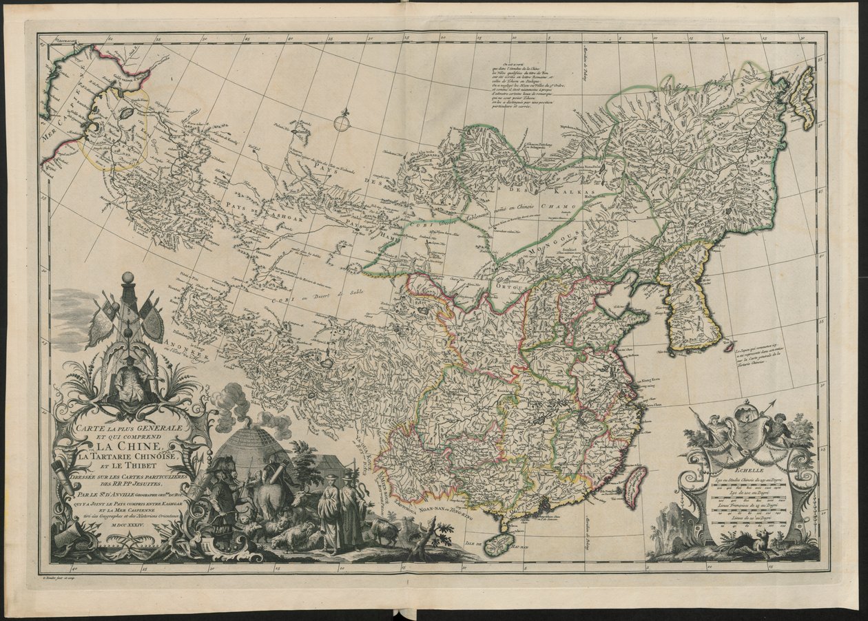Mapa Číny, od French School