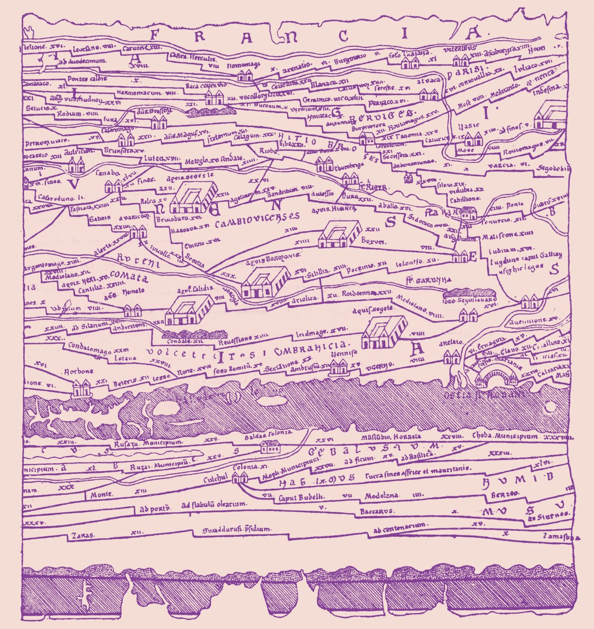 Mapa Galie - fragment od French School