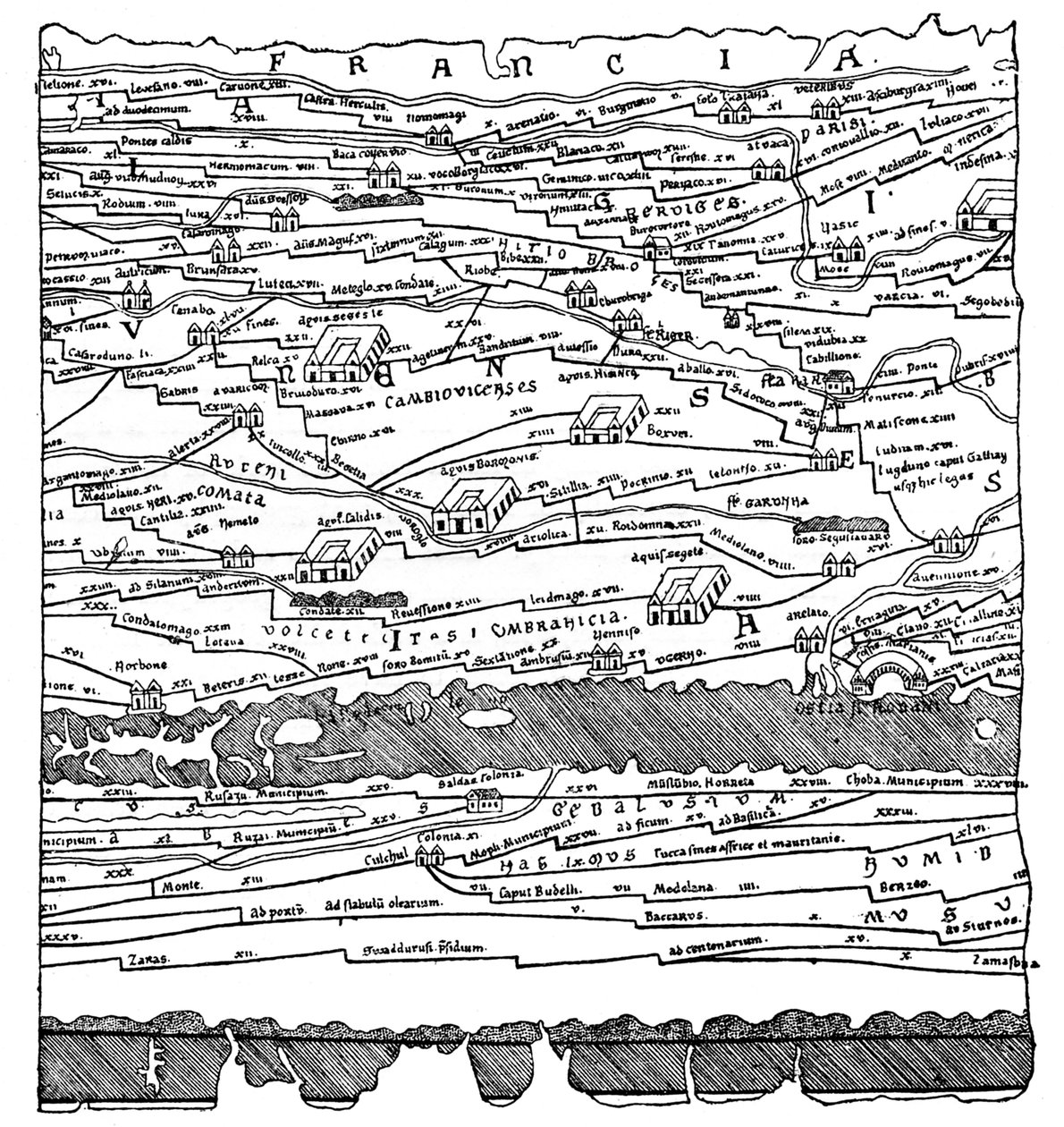 Mapa Galie - fragment od French School