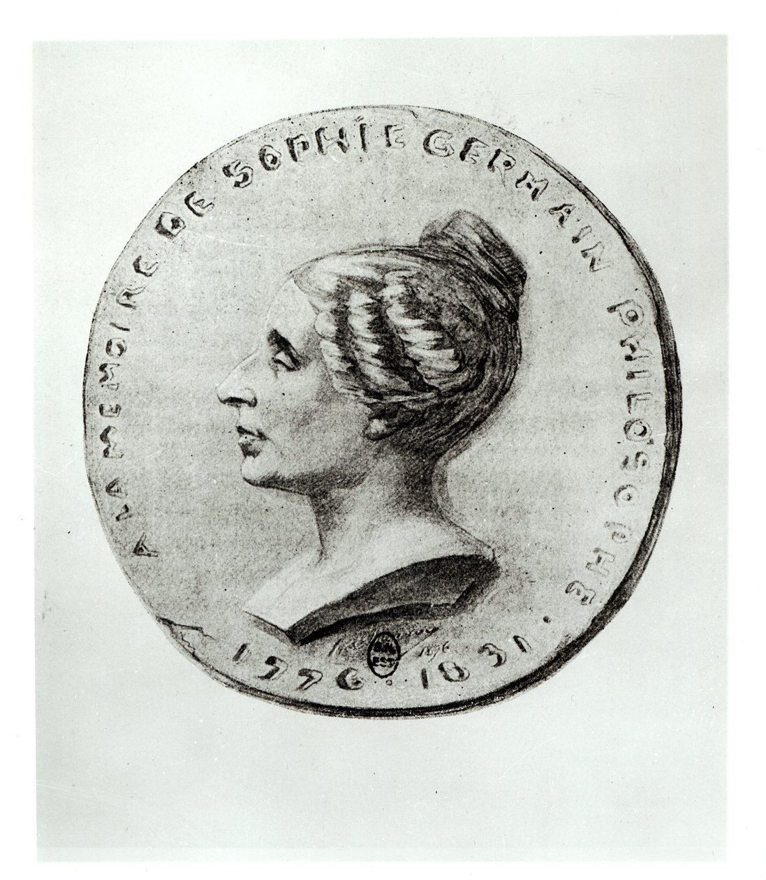 Medaile zobrazující Sophie Germain (1776-1831) od French School