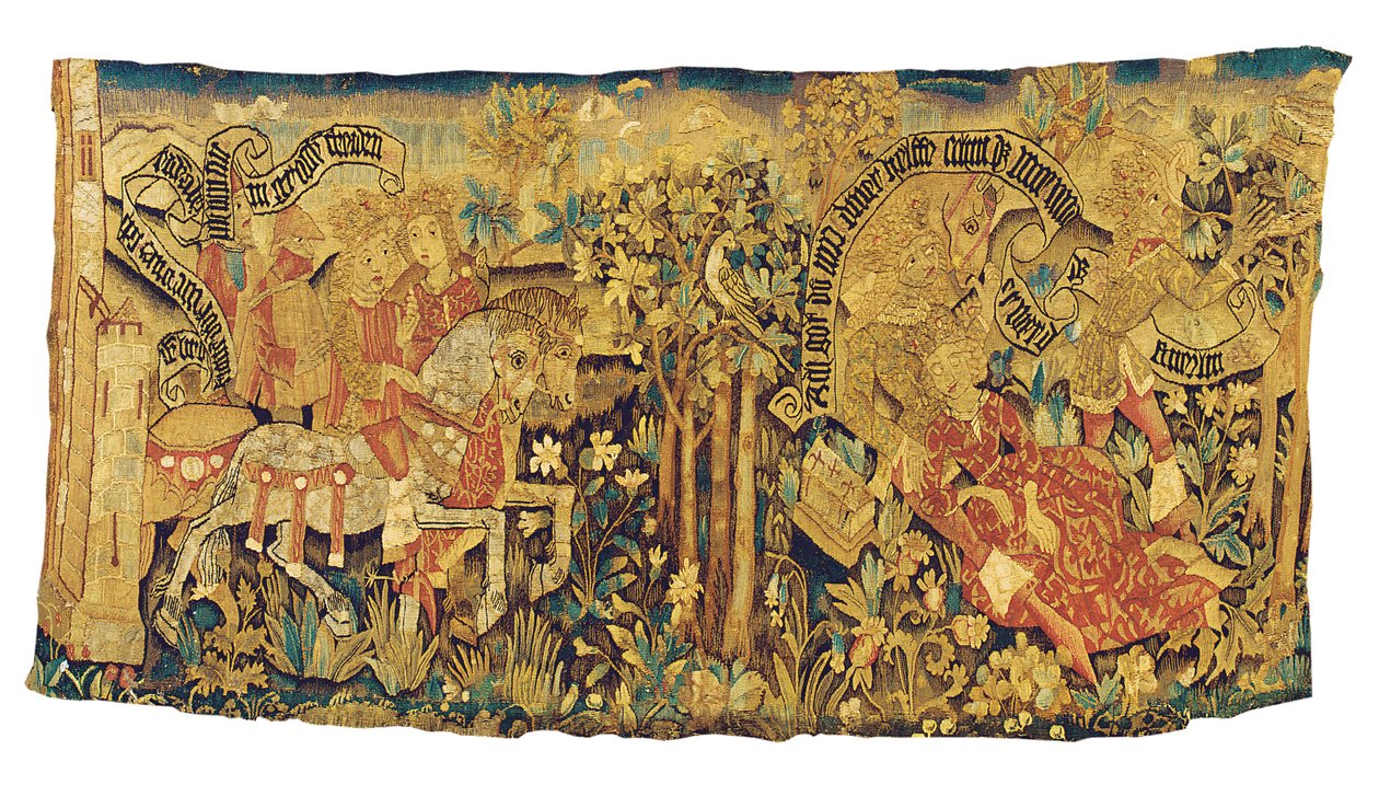 Mytologický fragment tapisérie, Štrasburk, kolem 1470-80 od French School