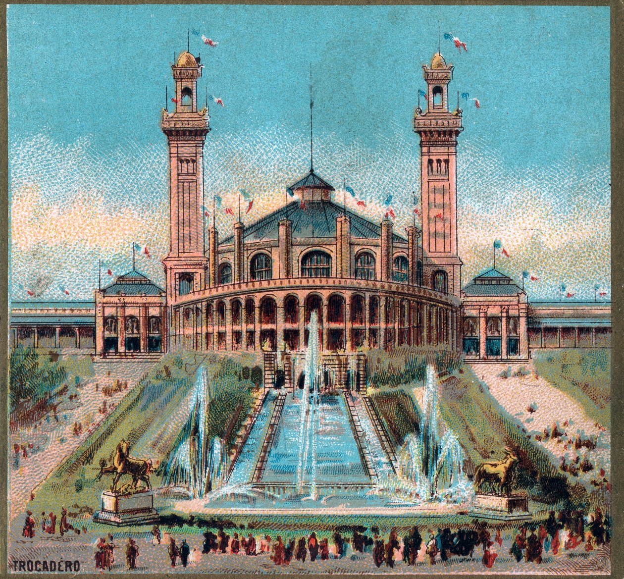 Paříž. Univerzální výstava z roku 1889: Trocadero. od French School