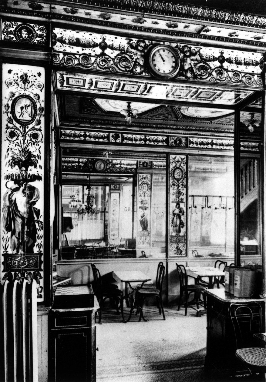Paříž, uvnitř kavárny, Grand Vefour. od French School