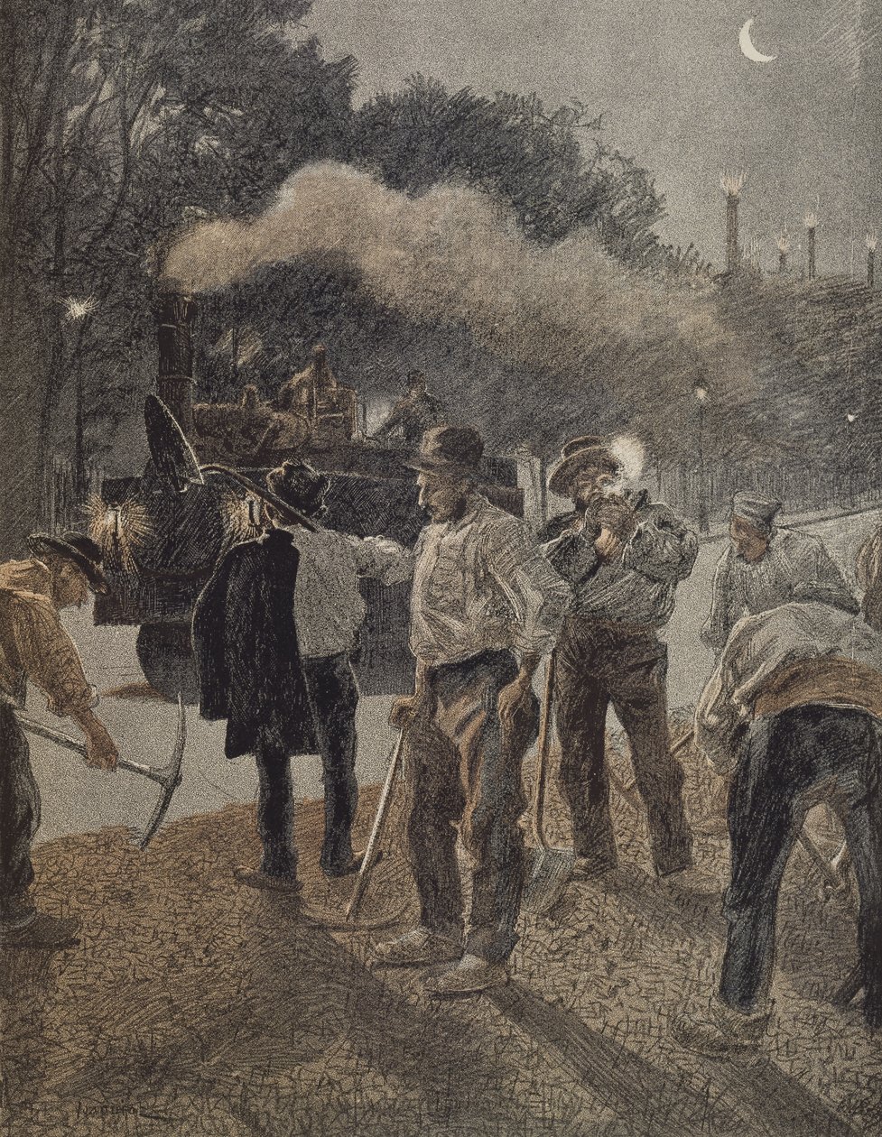 Paříž, noční práce, konec 19. století od French School