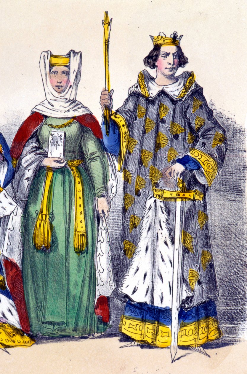Filip Hardi a Isabella Aragonská. od French School