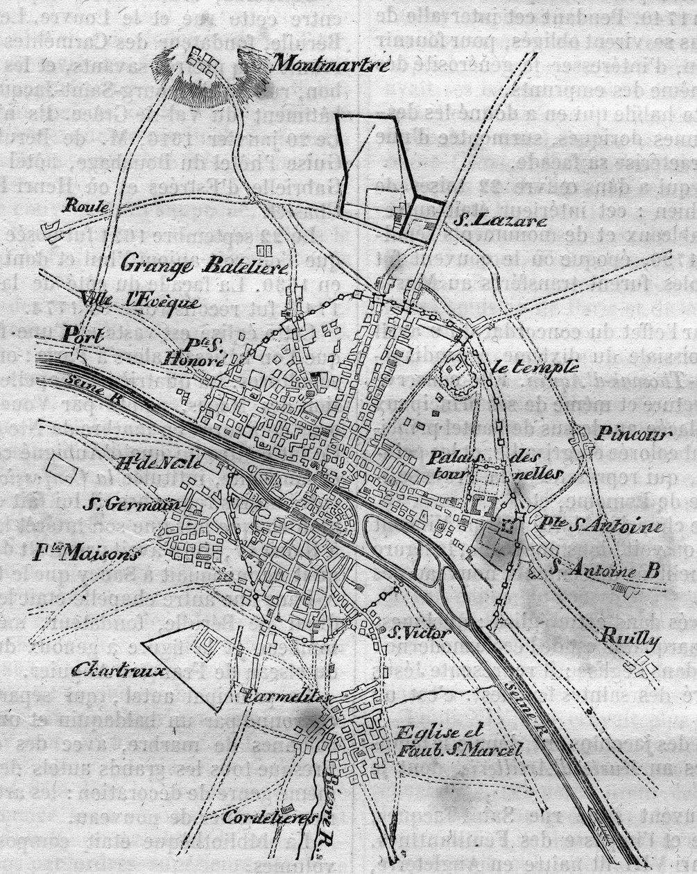 Plán Paříže za Karla V od French School