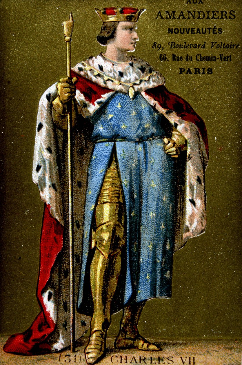 Portrét Karla VII (1403-1461). od French School