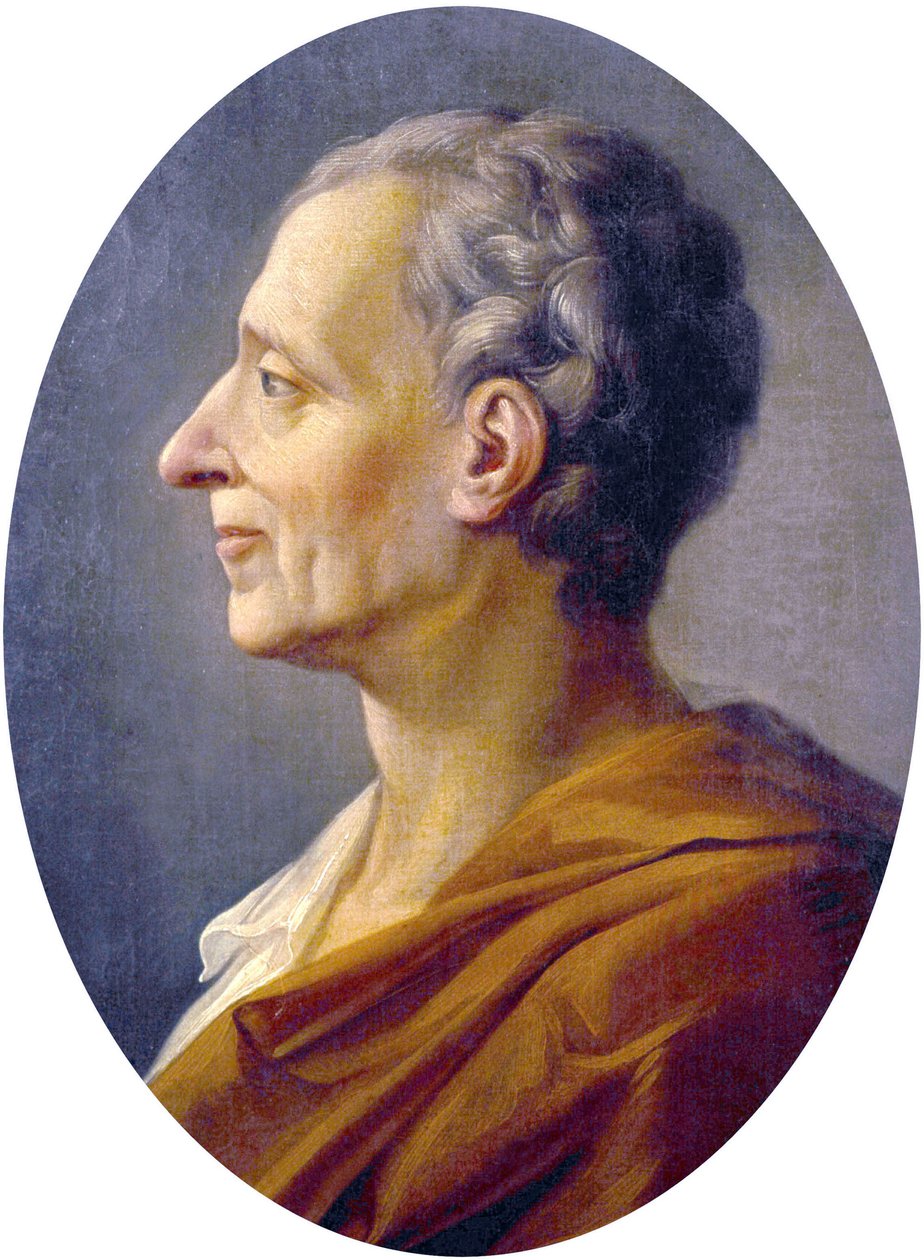 Portrét Charlese de Montesquieu od French School
