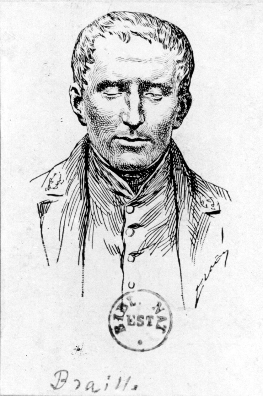Portrét Louis Braille (1809-1852) od French School