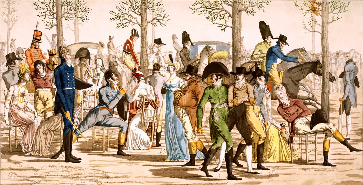 Promenáda v Longchamps, 1802 od French School