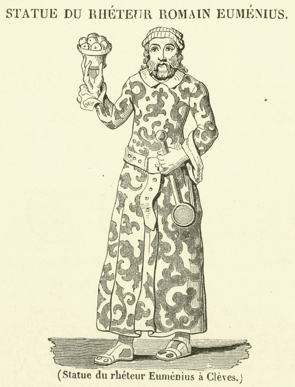 Socha řečníka Eumenia a Cleves (rytina) od French School
